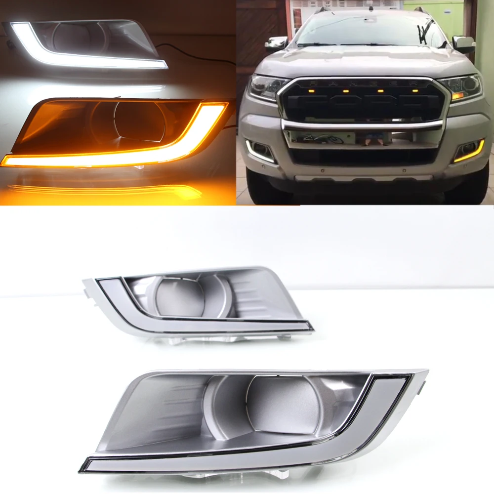

Switchback Dual Color White & Amber LED Running Lights w/ Turn Signal Lights For FORD RANGER 2015-2017
