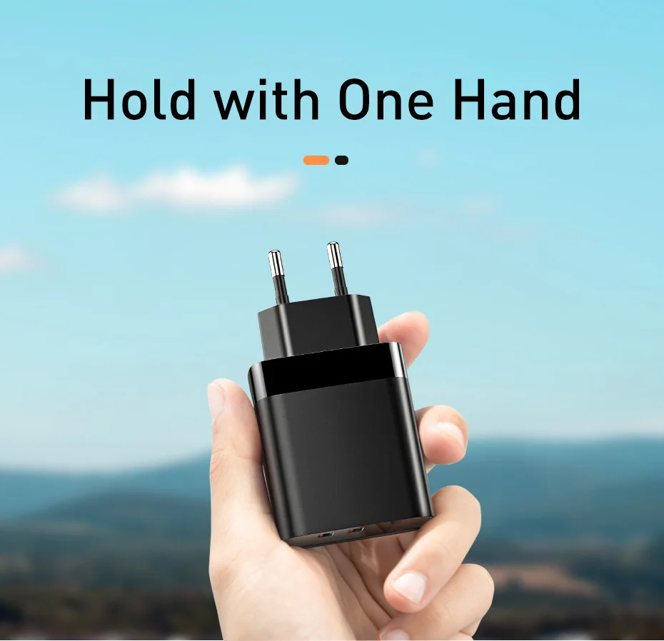 Baseus светодиодный дисплей USB зарядное устройство для мобильного телефона адаптер питания для iPhone samsung xiaomi настенная розетка для быстрой зарядки EU вилка универсальная