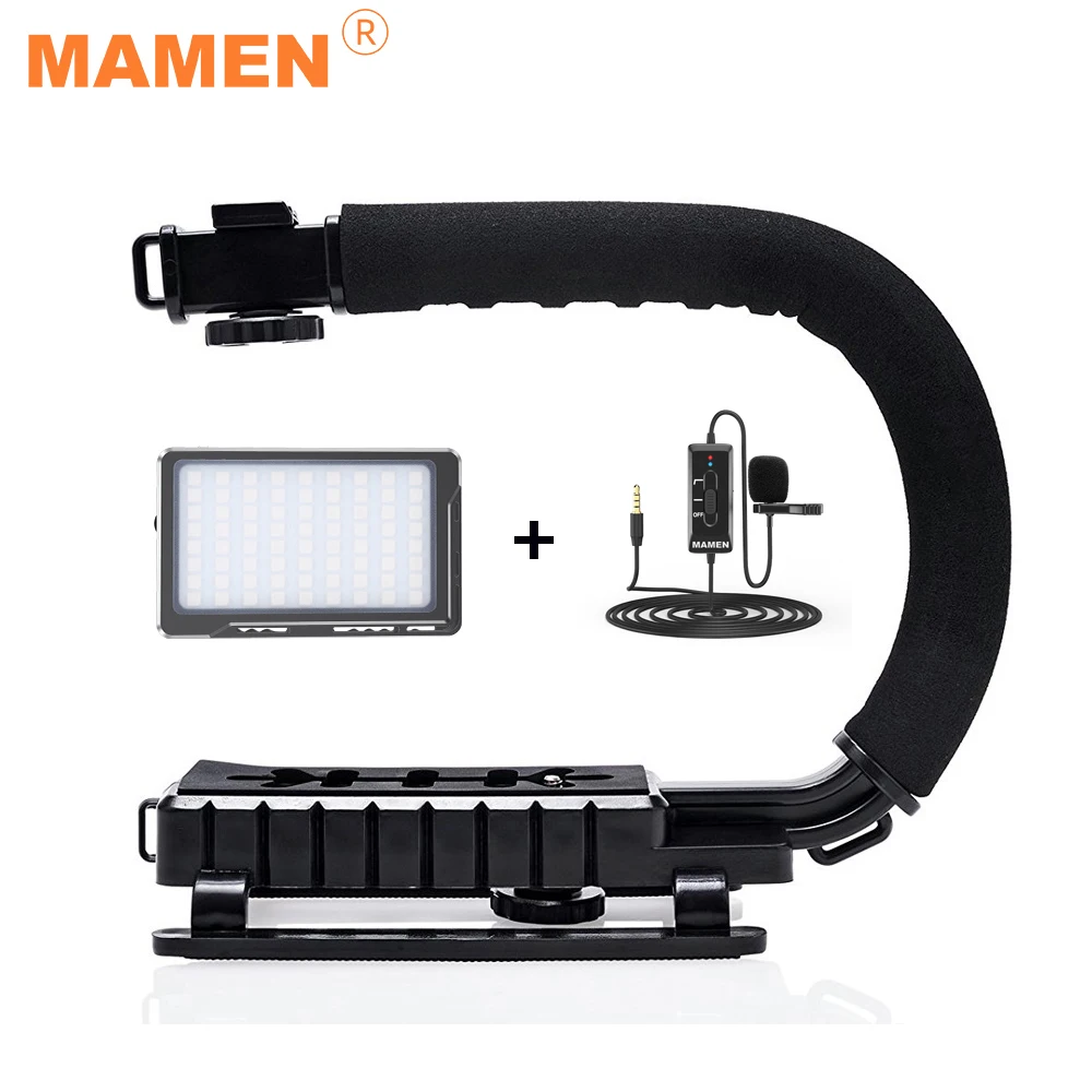Мамин камера клетка стенд Ручной Стабилизатор с RGB студийный светильник и Запись