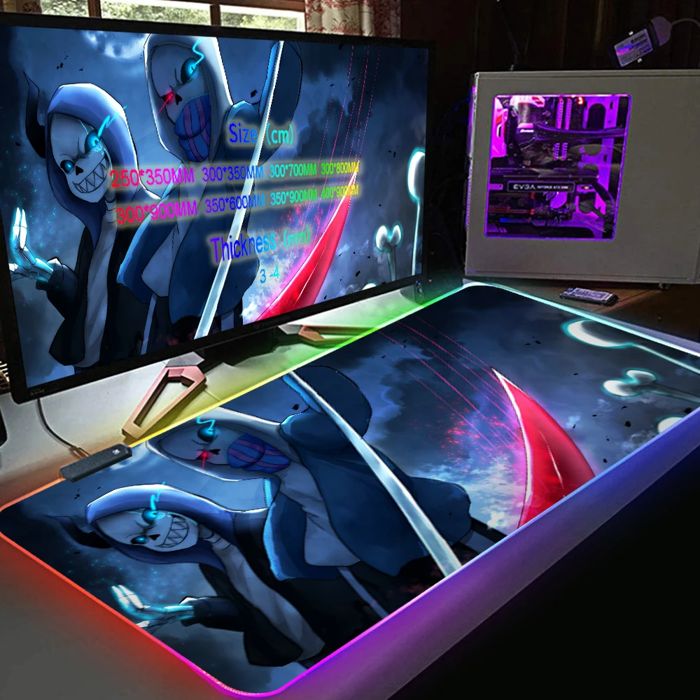 

Large RGB Mouse Pad Gaming Undertale Mousepad LED Mause Pad Gamer Copy Mouse Carpet Big Mause Pad PC Desk Pad Mat with Backlit