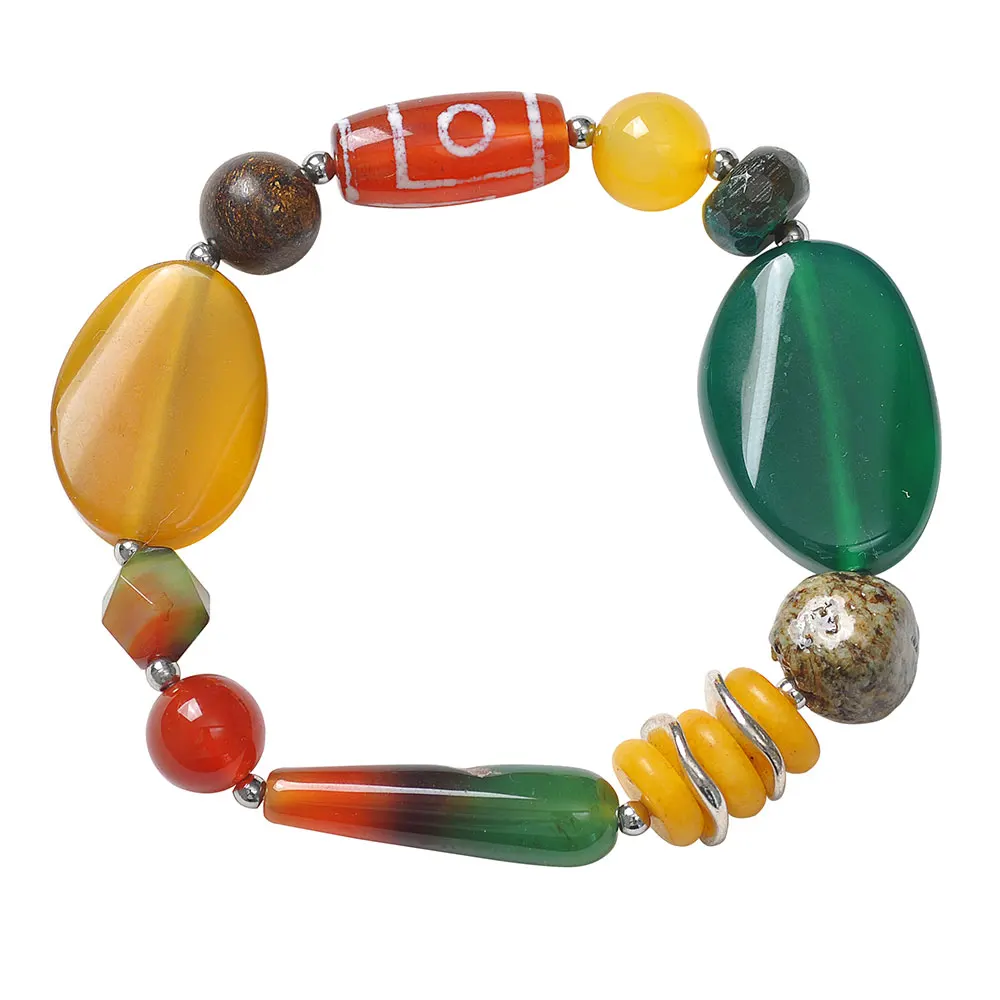 Радужный цвет различные формы натуральный камень Бусины Браслет Подвески