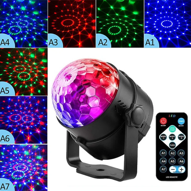 

RGB DJ диско сценический свет, светодиодный проектор с пультом дистанционного управления, лампа KTV, Бар, Клубные вечерние принадлежности, штеп...