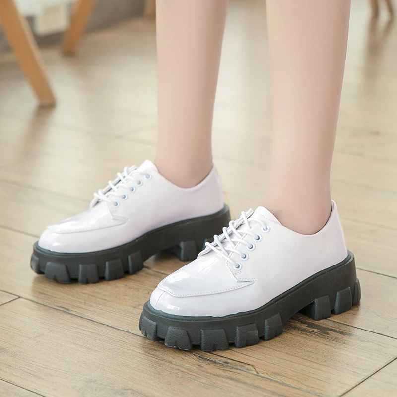 Fujin/женская повседневная обувь Сезон осень Модная женская на толстой подошве со