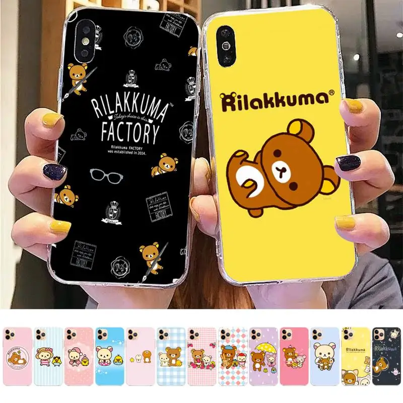

MaiYaCa Rilakkuma Phone Case for iPhone 11 12 13 mini pro XS MAX 8 7 6 6S Plus X 5S SE 2020 XR cover