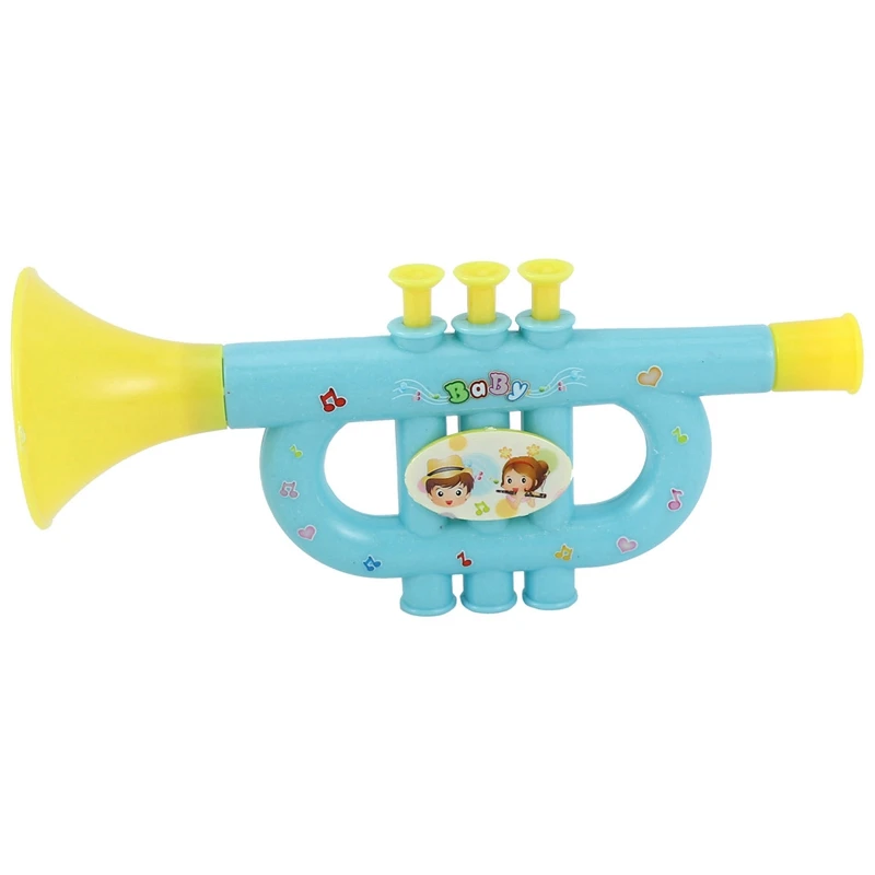

Colorful Children'S Blowable Trumpet Trumpet Instrument Musical Toy Ran Color Pattern