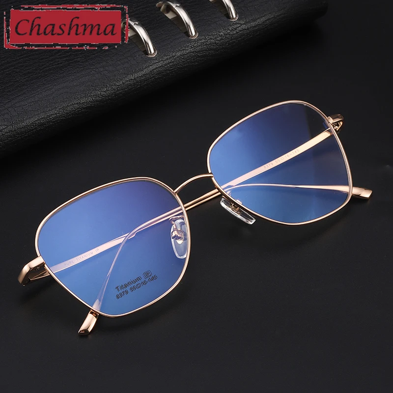 Очки из чистого титана большие круглые женские роскошные легкие оправы высшего