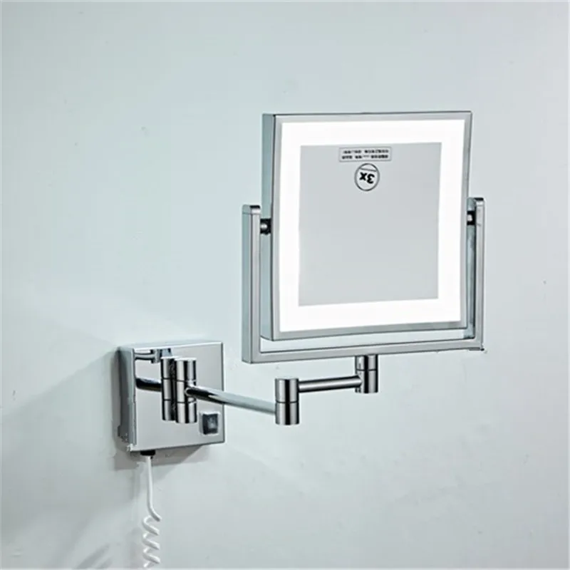 WZLY зеркала для макияжа черный латунный СВЕТОДИОДНЫЙ удлиняющийся Складной