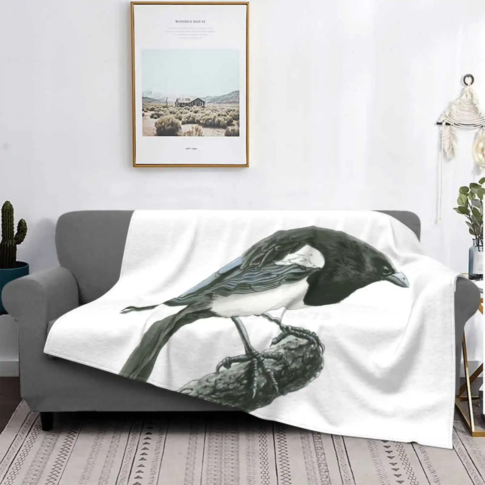 

Супер теплые мягкие одеяла с рисунком чернил для дивана/кровати/путешествий с изображением животных птиц чернильный волшебный пейзаж реал...