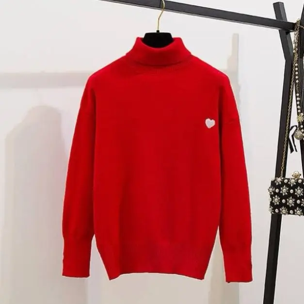 

Women 2021 Spring Autumn Fashion 2 Piece Suits Female Turtleneck Knitted Sweater Tops Ladies Solid Color Woolen Skirts Sets D925