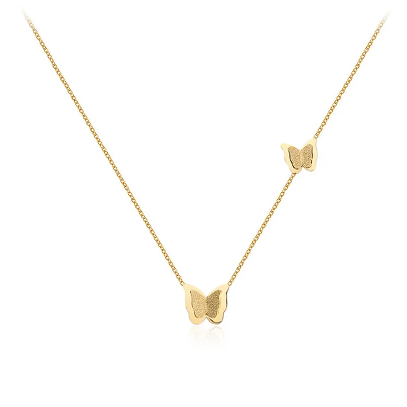 

Golden Butterfly Necklace Stainless Steel Jewelry For Women Clavicle Chain Short Neklace Elegant Gifts