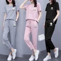 womens sports suit 2021 summer new small daisy design sportswear top thin two piece leisure clothes running balls sport suits