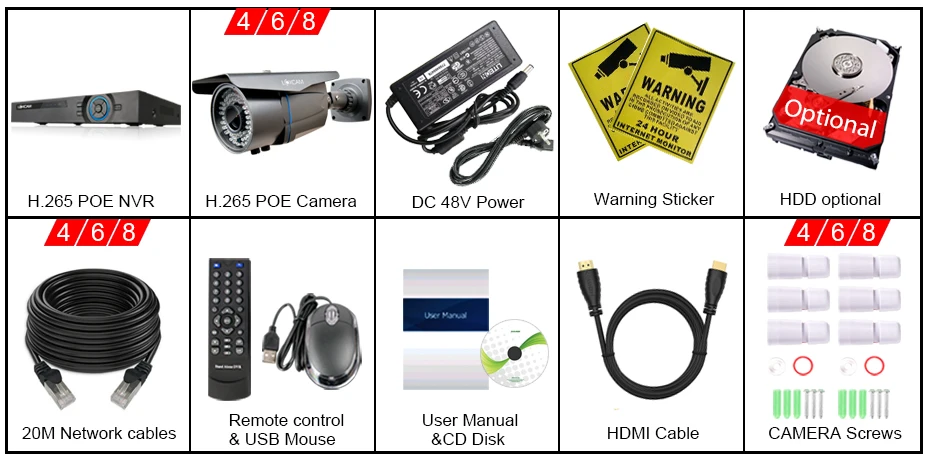 H.265 CCTV система NVR 8Ch 4MP POE NVR Kit 8 шт. 4.0MP POE ip-камера видеонаблюдения с поддержкой Wi Камера 2,8-12 мм объектив с переменным фокусным расстоянием P2P видеонаблюдение Системы