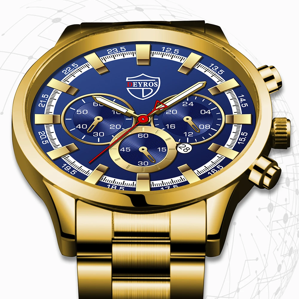 

Dropshipping Mens Business Watches Stainless Steel Bracelet Quartz Wristwatch Male Clock Sports Luminous Gold Relogio Masculino