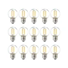 G40 со светодиодными нитями мини-Глобус лампа 1 Вт E27 винт Базовый теплый белый 2700K прозрачное стекло Edison светильник лампочка для люстра лампа украшения