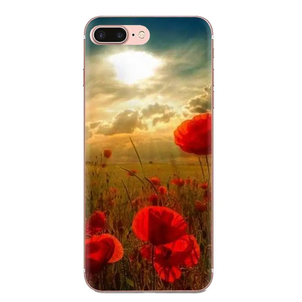 Мягкий из ТПУ для Xiaomi Redmi Note 2 3 3S 4 4A 4X5 5A 6 6A Pro Plus красный кукуруза Мак
