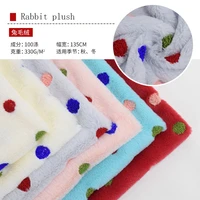 faux wool polyester polka dot rabbit plush single sided short plush garment fabric