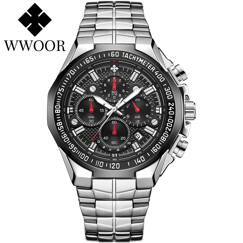 

Sports Watches For Men Fashion Quartz Big Clock Wwoor Top Brand Luxury Military Full Steel Waterproof Chronograph Wristwatch