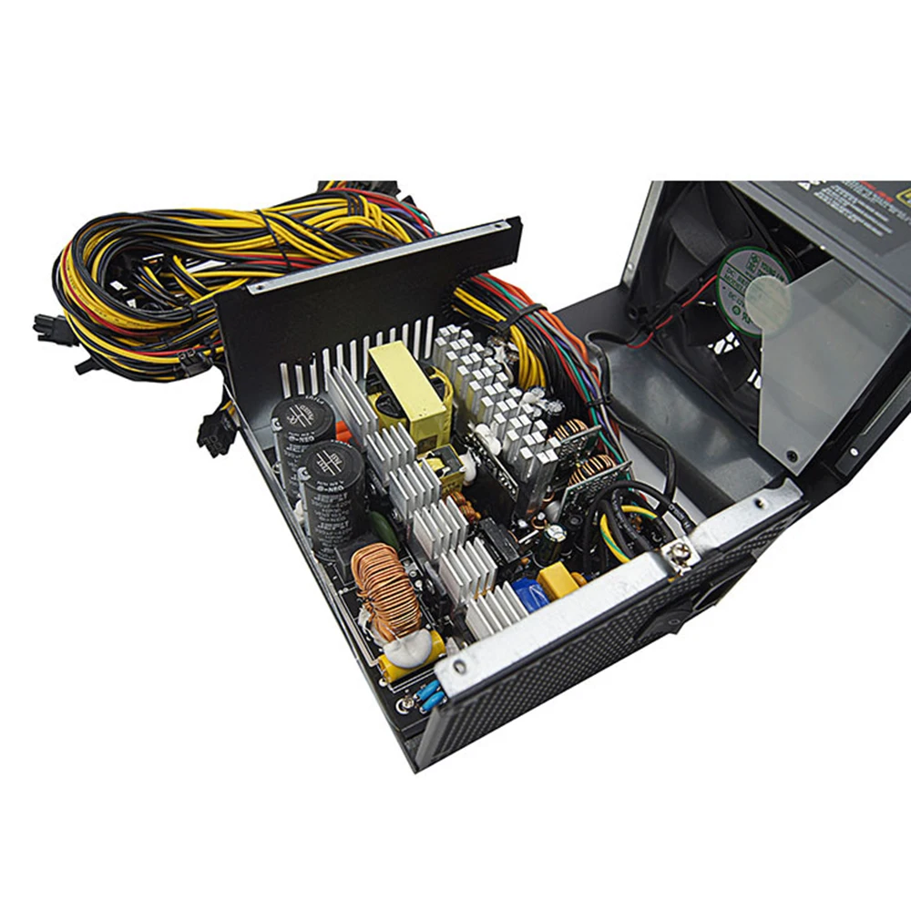

JLN-1600G 1600W PSU ATX Mining Machine Power Supply 180-240V Input EMC Switching Power Supply Support 6/8 GPU for Bitcoin Mining