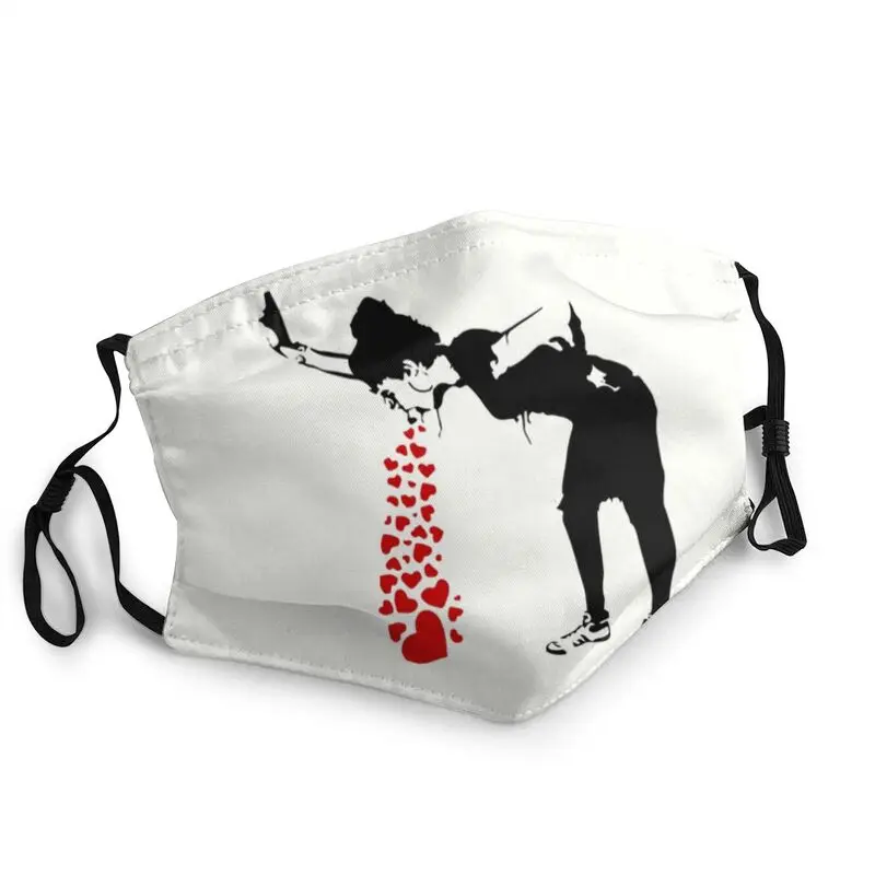 

Lovesick Banksy Streetart Reusable Face Mask Men Women Graffiti Art Anti Dust Protection Cover Respirator Mouth-Muffle
