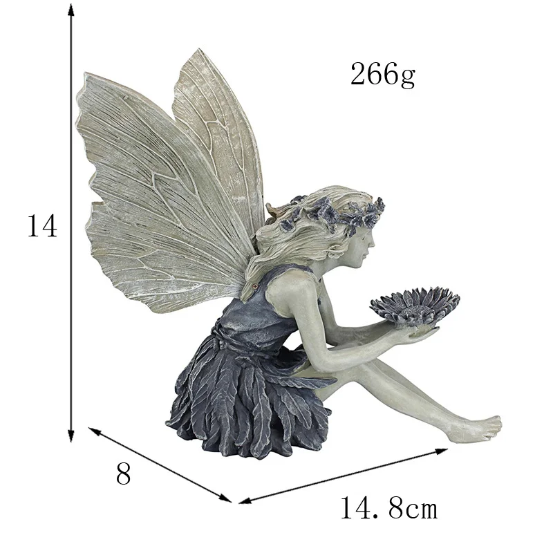 

Garden Statue Resin Fairy Statue Garden Ornament Home Decoration Angel Sculpture Realistic Figure Ornament Stone Yard Art Craft