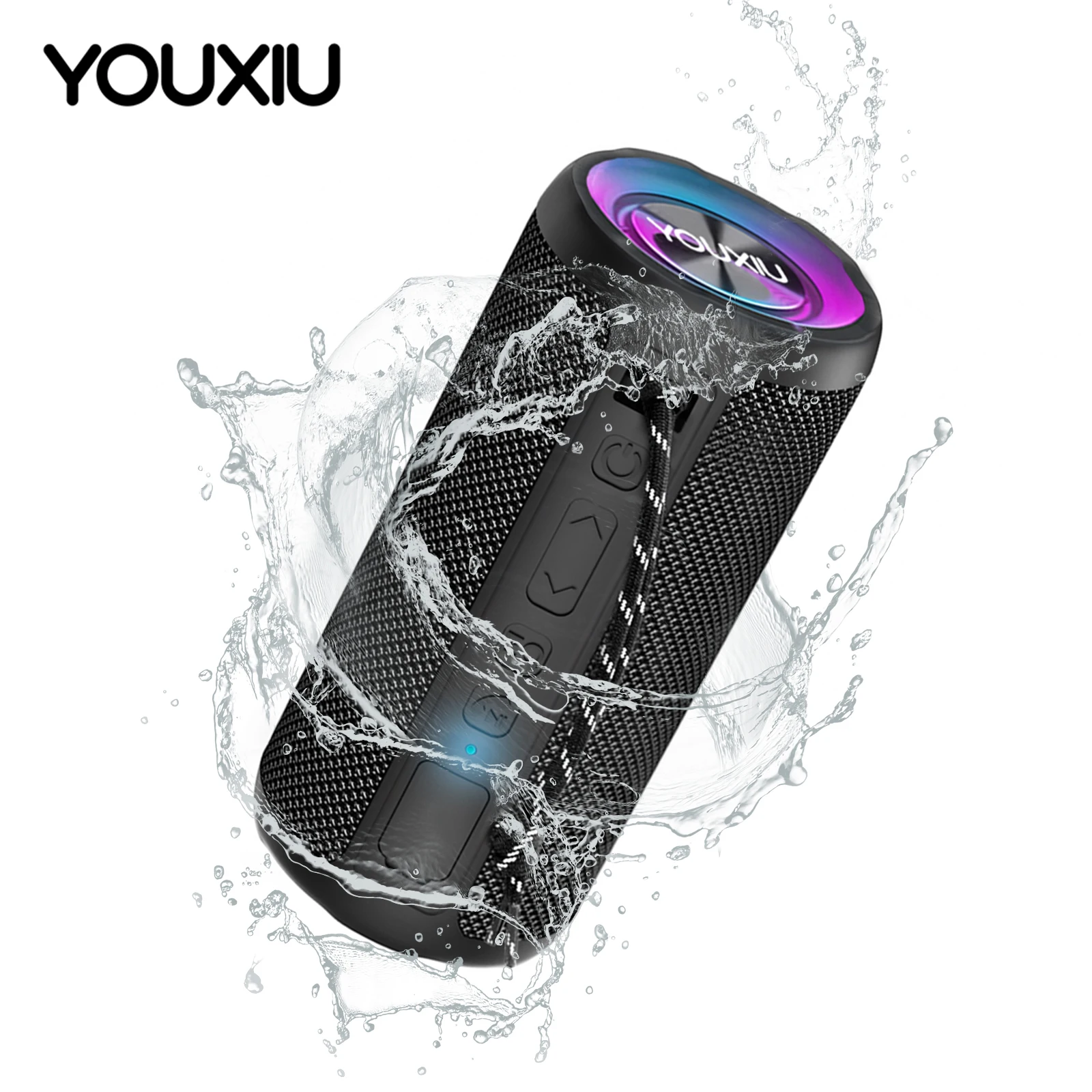 

YOUXIU Portable Bluetooth Speaker Outdoor Wireless LoudSpeakers TWS 20W Stereo Surround LED Column Subwoofer IPX7 Waterproof AUX