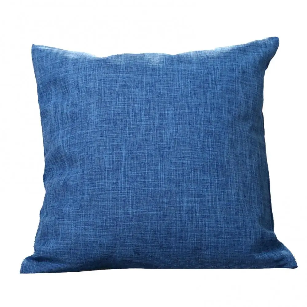 

Square Linen Solid Color Soft Pillow Case Sofa Bed Cover Cushion Home Ornament