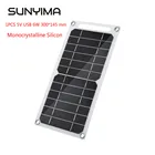 Монокристаллическая солнечная панель SUNYIMA, 5 В, USB 6 Вт, полугибкая солнечная батарея, модуль сделай сам, внешний аккумулятор, зарядное устройство для кемпинга, пешего туризма