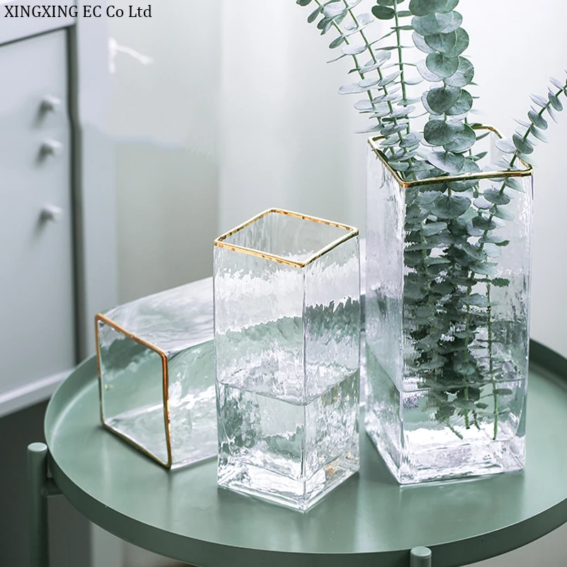 

Vase Decoration Living Room Flower Arrangement Glass Bottle Nordic Transparent Simple Light Luxury Water Flower Decoration