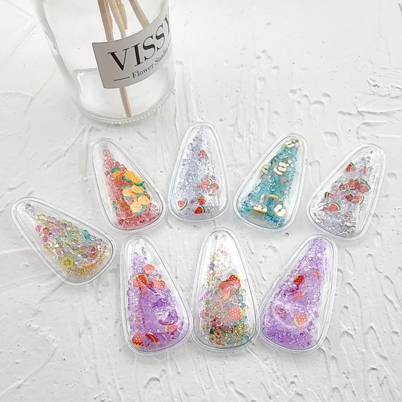 Pinces à cheveux en cristal pour fille, accessoires de coiffure, couverture, DIY, 3x5.6cm, 60 pièces/lot