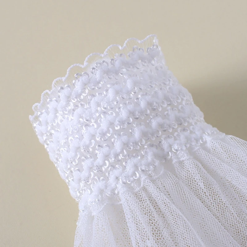 

Hot Sell 1 Pair Korean Women Girls Fake Flared Sleeves Double Layer Lace Pleated Ruched False Cuffs Sweater Blouse Wrist Warmers