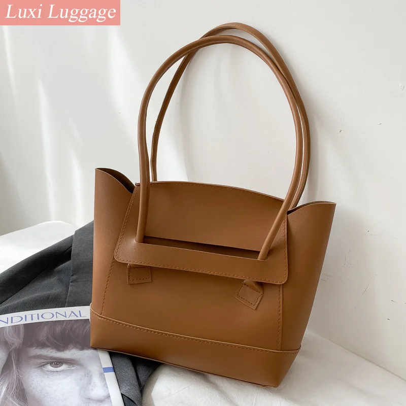 

2021 новая женская сумка модная сумка-мешок твердый Цвет, сумка на плечо, для девушек, Сумки из натуральной кожи диагональная женская сумка су...