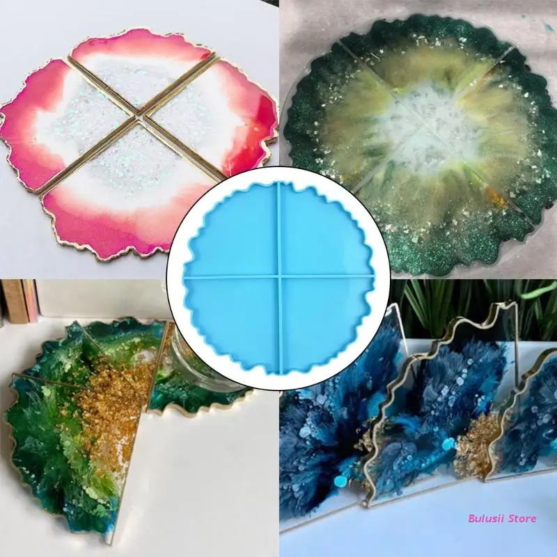 

AXYD Irregular Wavy Coaster Epoxy Resin Mold Cup Mat Silicone Mould DIY Crafts Mold