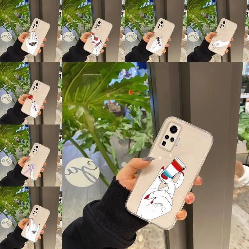 

Hand art daisy Love heart butterfly Phone Case Transparent For VIVO NEX V Z Y X 17 15 11 9 6 5 3 1 i S MAX PRO X 20SE Soft TPU