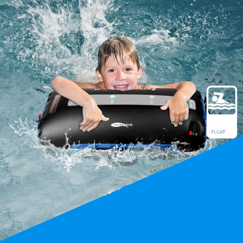 

NEW-AFISHTOUR Upgraded Solar Shower Bag for Camping 20L Summer Shower Bag with Removable Hose and On-Off Switchable Shower Head
