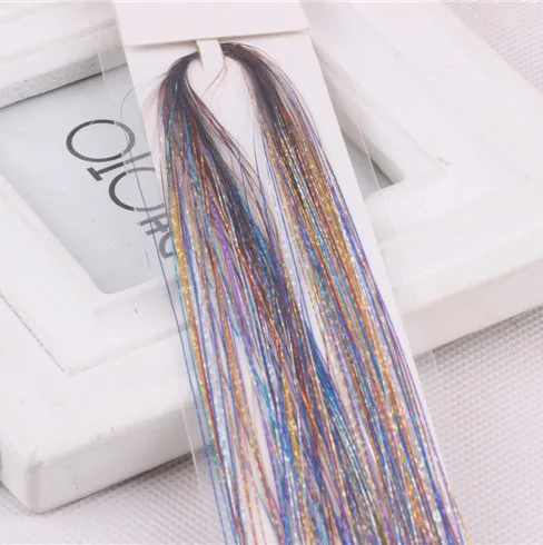 

1PC Fashion Sexy 8 Colors Hair Tinsel Glitter Extensions Highlights False Hair Strands Party Accessories