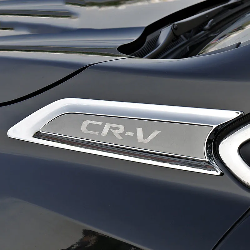 

2pcs For Honda 2017 CR-V CRV Car Body Fender Side Stickers Chrome Silver ABS Fashion Exterior Decal Automobiles Modification
