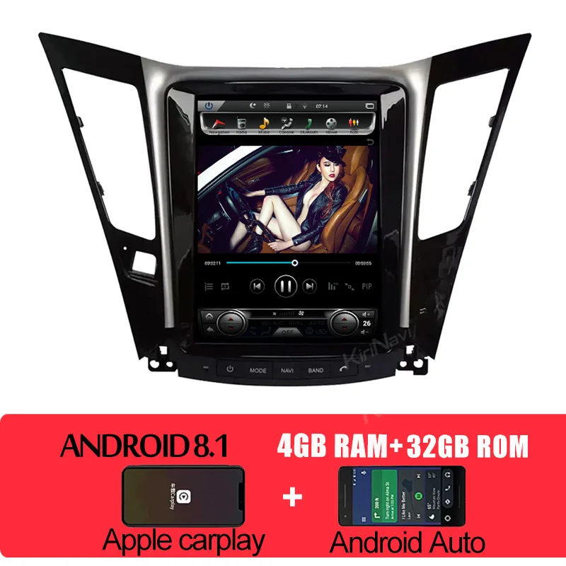 Android Car Radio KiriNavi 10," вертикальный экран Tesla стиль Android 8,1 Автомагнитола для hyundai Sonata Авто Gps навигация автомобиля Dvd мультимедиа wifi - Цвет: Android Car Radio