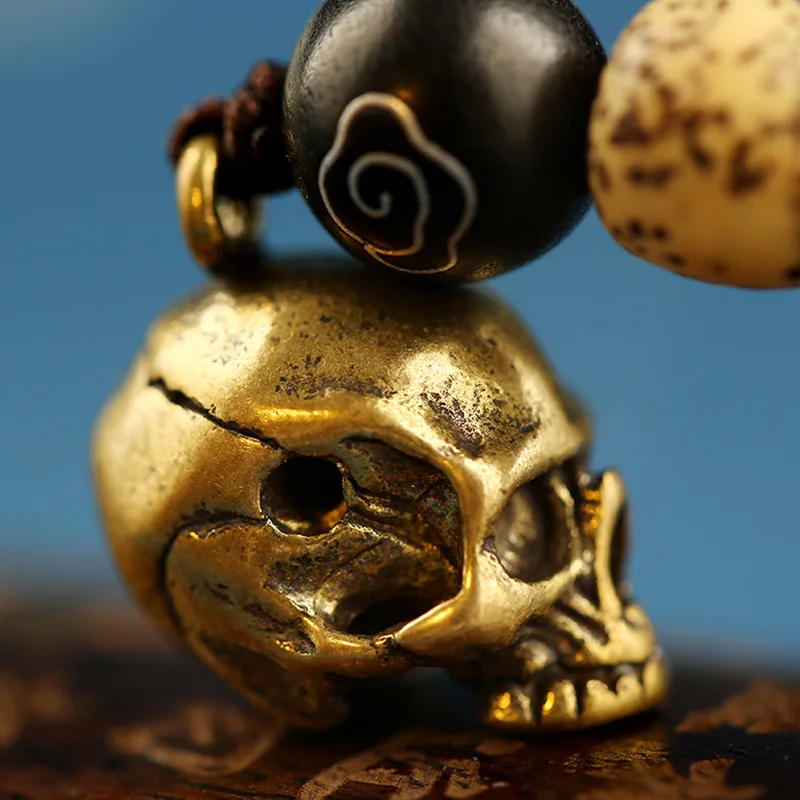 Брелок для ключей из латуни в стиле панк винтажный металлический брелок с