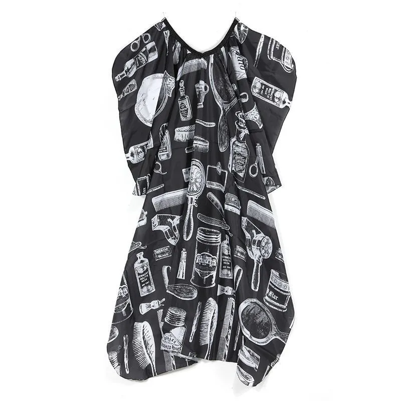 

Printing Haircut Hair Cuts Waterproof Cape Black Nylon Wrap Scarf Protect Styling Tool Pro Hairdressing Salon Apron Cloth gown
