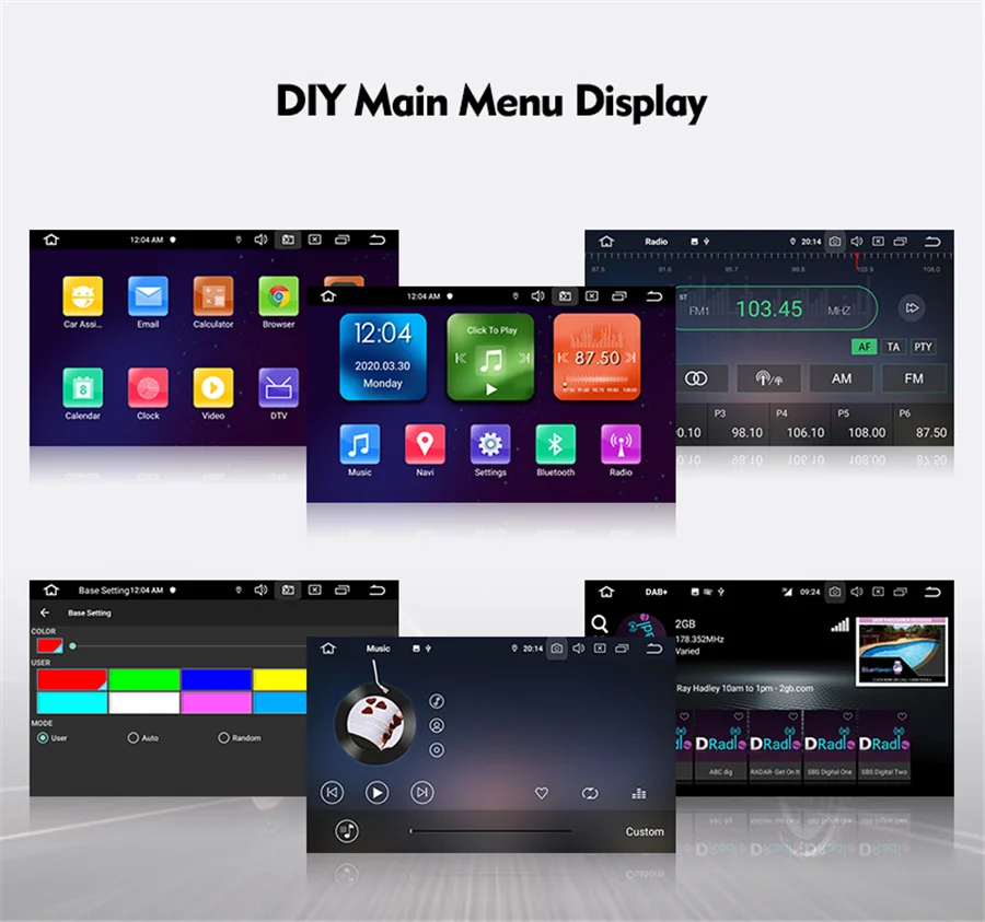 Автомобильный стерео Мультимедийный Плеер 7 дюймов Android 10 GPS-навигатор 4 + 64 Гб