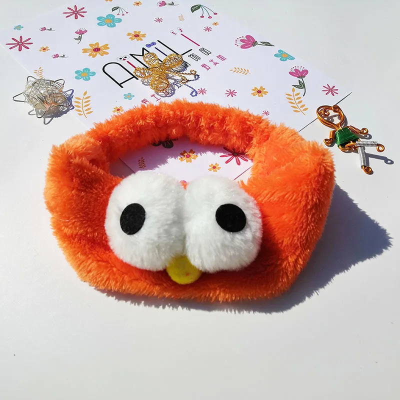 Orange Мягкие милые модные Мультяшные повязки для волос для мытья глаз для женщин, косметическая маска, аксессуары для ванной комнаты, широкая повязка на голову, инструмент для укладки волос - Цвет: Orange