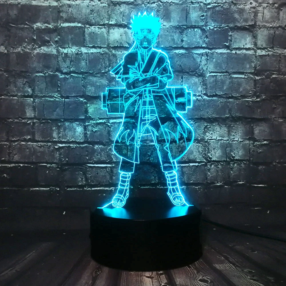 3D Uzumaki Наруто тело японский мультфильм аниме светодиодный номер мальчик Декор ночник Праздничная Вечеринка поставка блеск друзья Рождественский подарок детская игрушка