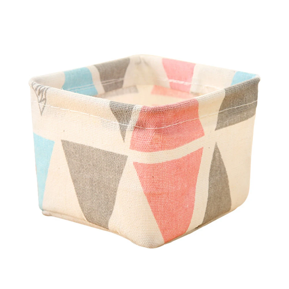 Foldable Desktop Storage Basket Cute Printing Cosmetics Container Sundries Box Small Space-Saving | Дом и сад