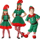Зеленый Рождественский эльф, костюмы для косплея, семейная одежда с Санта-Клаусом, головной убор, одежда для Хэллоуина, карнавала, фестиваля, нового года