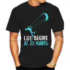Мужская модель, жизнь начинается 20 узлов, футболка с кайтбордом, дизайнерская футболка с круглым вырезом, тонкая интересная рубашка для строительства