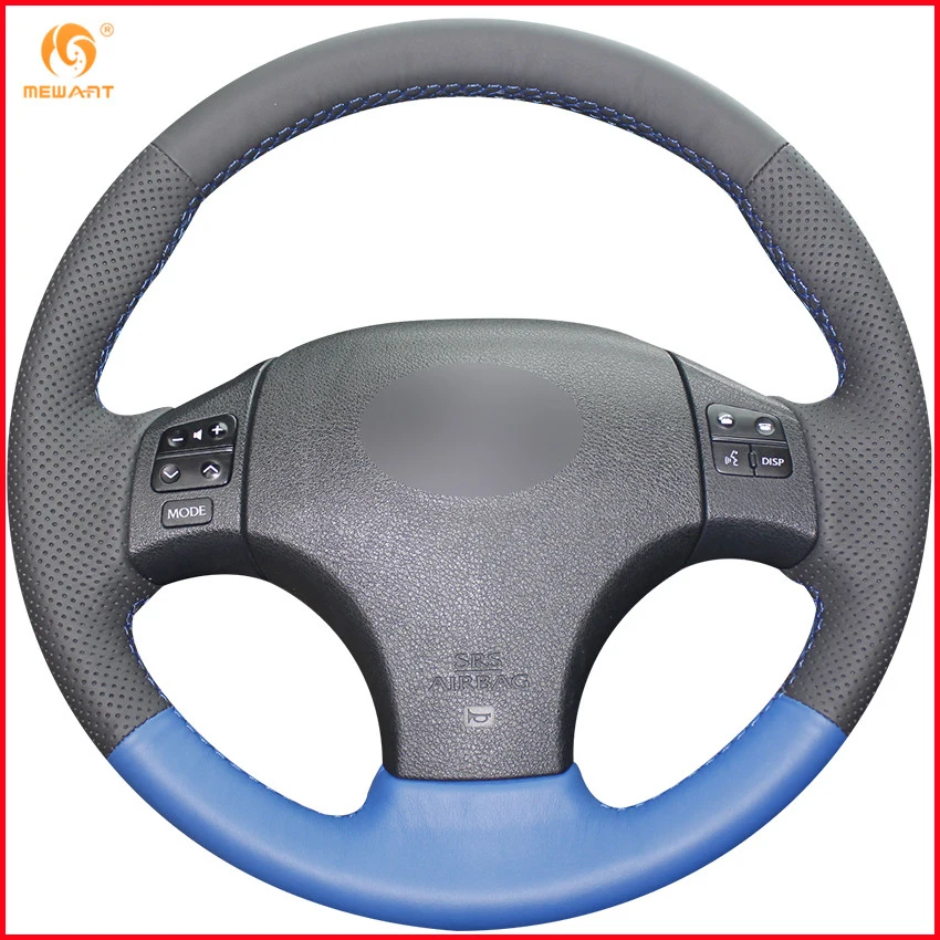 MEWANT Черный Синий чехол рулевого колеса автомобиля из натуральной кожи для Lexus IS