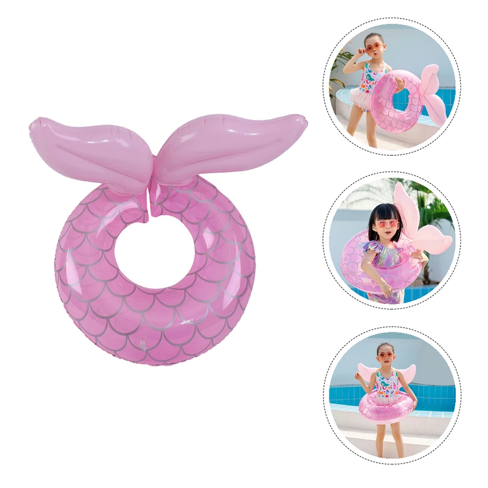 

1PC Chic Adorable Inflatable Swimming Ring Mermaid Design Swim Tool for Children