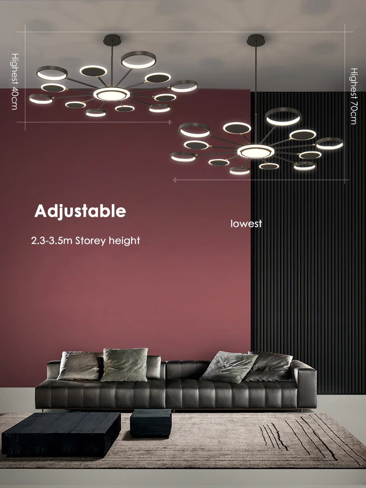 

Postmodern light luxury chandelier living room dining room bedroom simple creative style molecular lamps