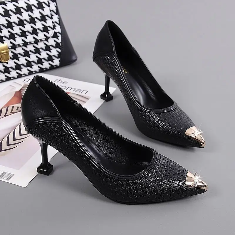 

Женские туфли на высоком каблуке-шпильке, из мягкой кожи