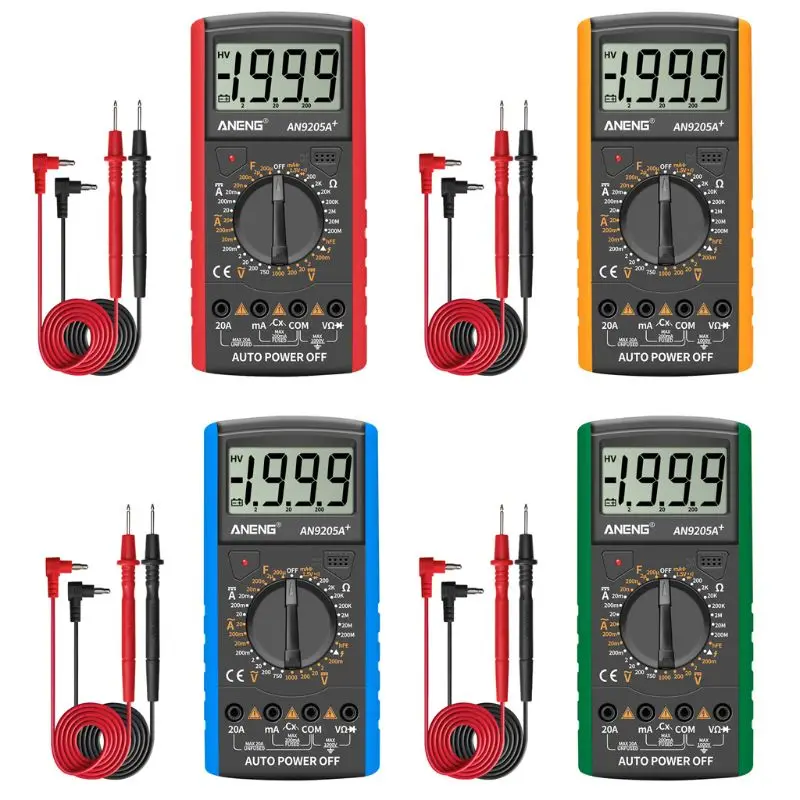 

AN9205A+ LCD Digital Multimeter Voltmeter Ammeter Resistance Tester Anti-burn E7CB